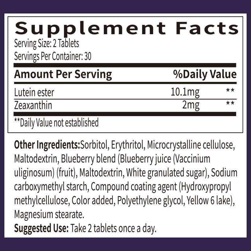 Blueberry Lutein Ester Complex Tablets Eye Vision Care Supplement