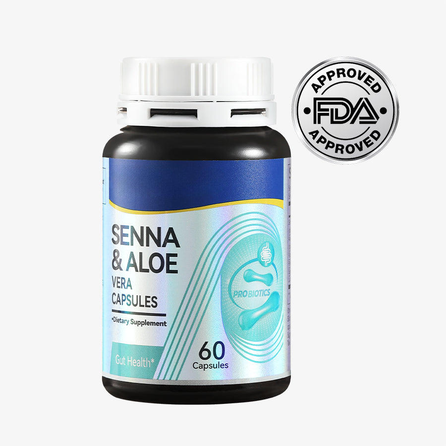 TYILLO Senna & Aloe Vera Capsules, 14-Day Intestinal Cleanse Detox Supplement, Supports Gut Health, Digestion Regulation, Toxin Elimination & Relieve Intestinal Discomfort, 60 Capsules