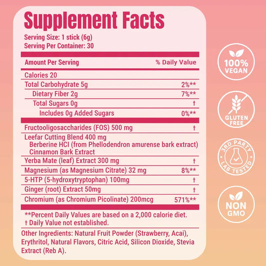 LeeFar Cutting Drink Mix –Strawberry Açaí Flavor – 30 Servings