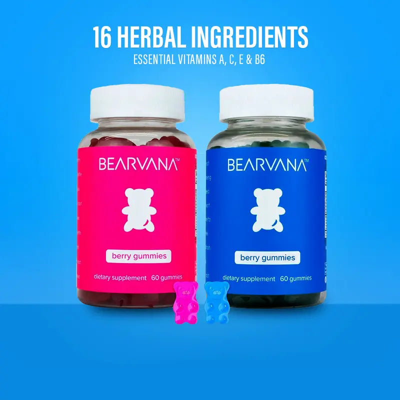 BEARVANA All-In-One Women's Wellness Gummies Combo Pack | The Daily Gummies Worth the Hype | 16 Herbal Ingredients + Vitamins A, C, E & B6 | Berry Flavor | One Monthy Supply | 120 Gummies