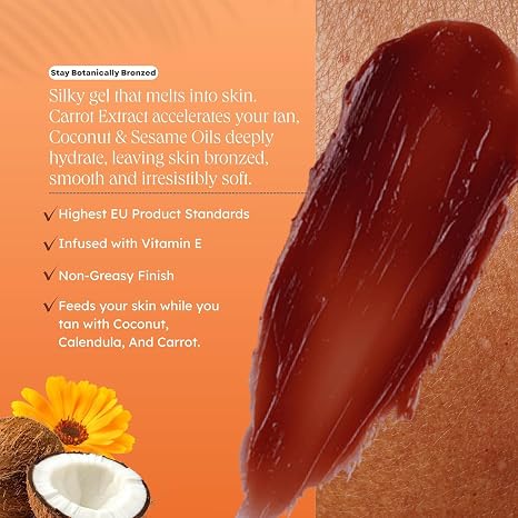 Carroten Intensive Tanning Gel, Browning Tan Accelerator, 5 oz | Non-Greasy, Water-Resistant with Carrot and Coconut Oil, Vitamin A & E For Moisture & Hydration, Made in Greece