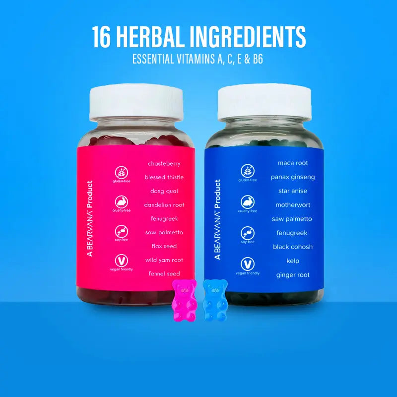BEARVANA All-In-One Women's Wellness Gummies Combo Pack | The Daily Gummies Worth the Hype | 16 Herbal Ingredients + Vitamins A, C, E & B6 | Berry Flavor | One Monthy Supply | 120 Gummies